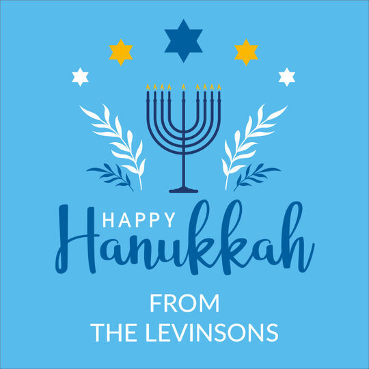 Happy Hanukkah Flat Square Gift Enclosures